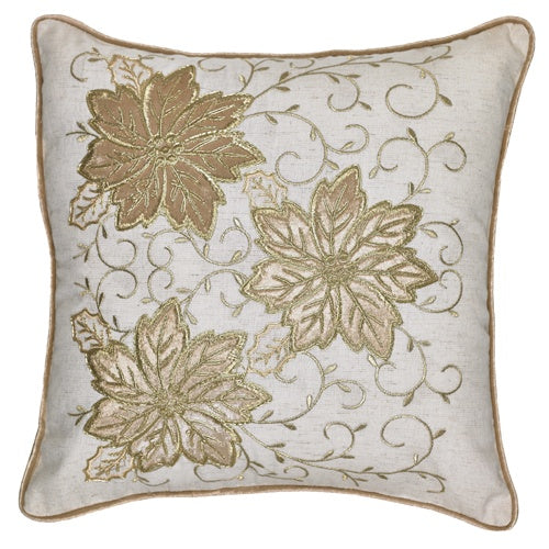 Gold Poinsettia Cushion