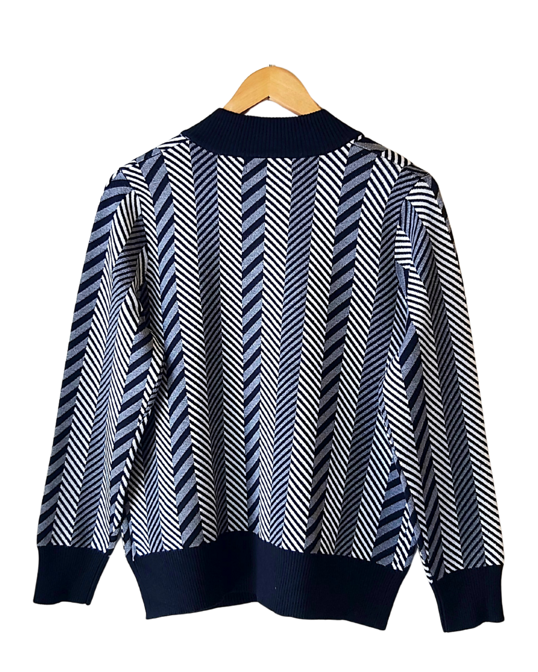 Black and White Zipper Cardigan