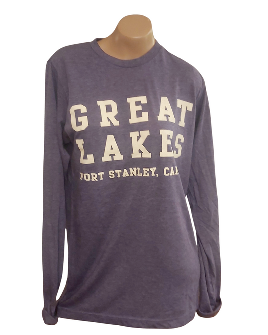 Port Stanley Great Lakes Long Sleeve T-Shirt- Heathered Purple