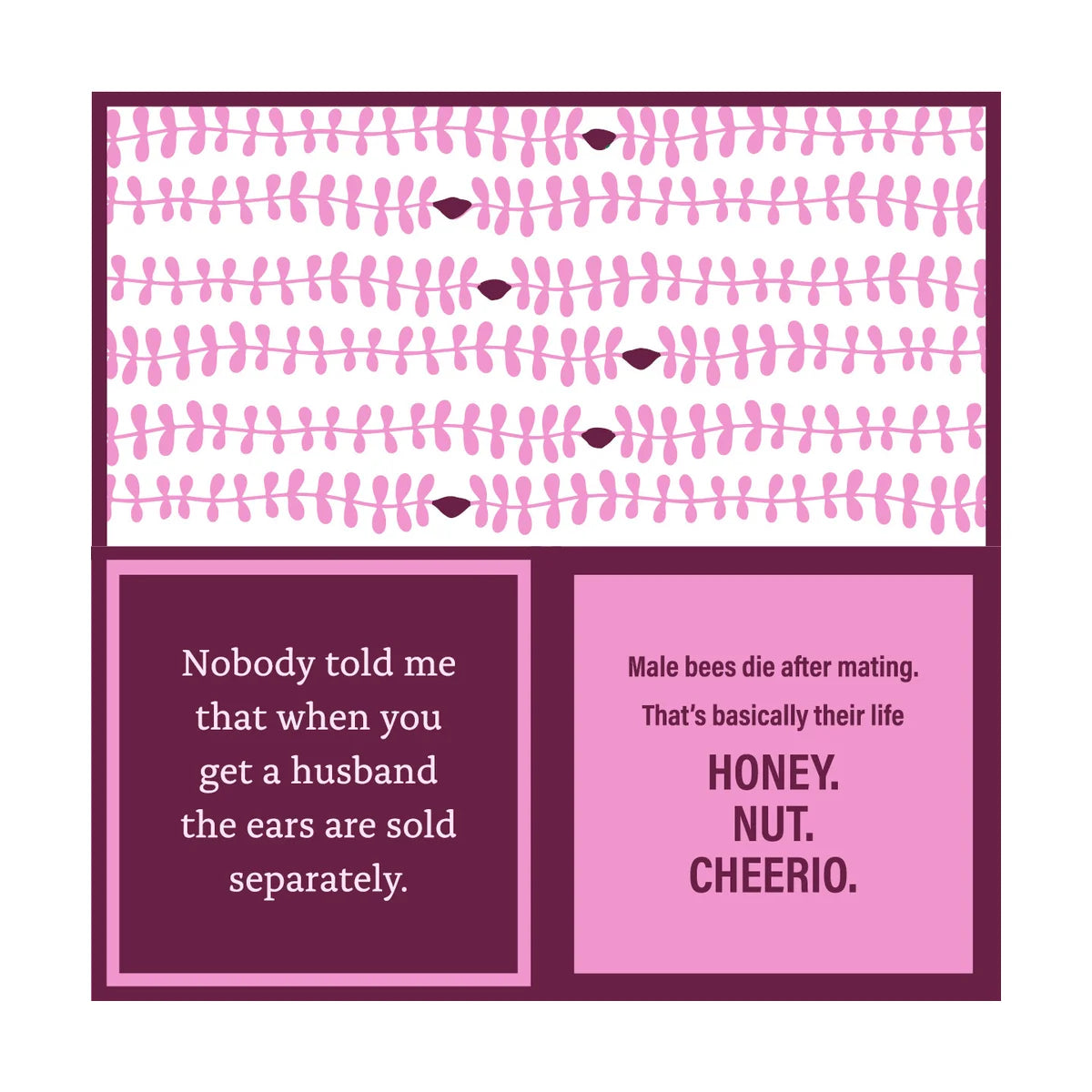 Humorous Reversible Cocktail Napkin Honey Nut