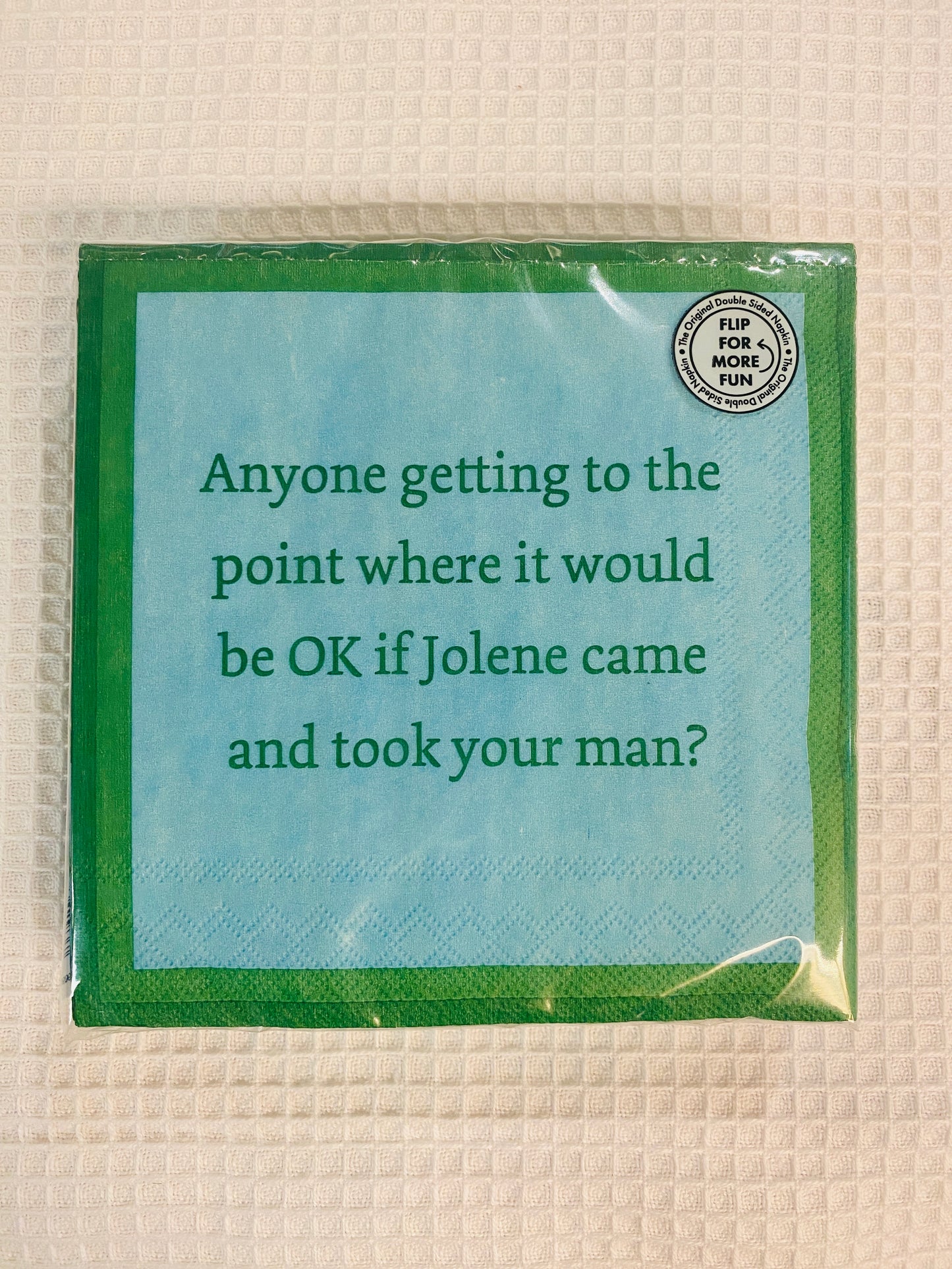Humorous Reversible Cocktail Napkin 8 Cups of Water