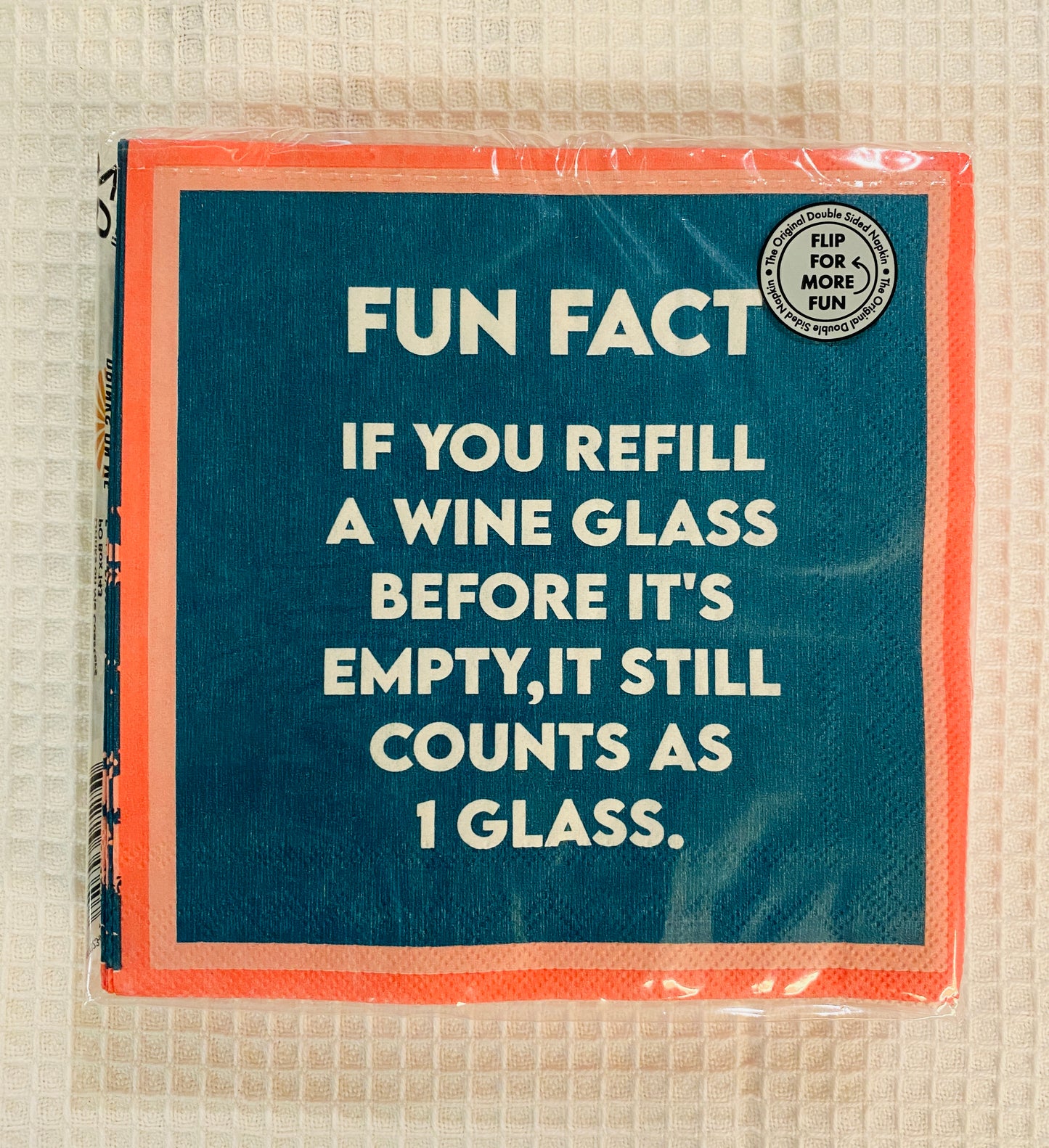 Humorous Reversible Cocktail Napkin Refill Wine