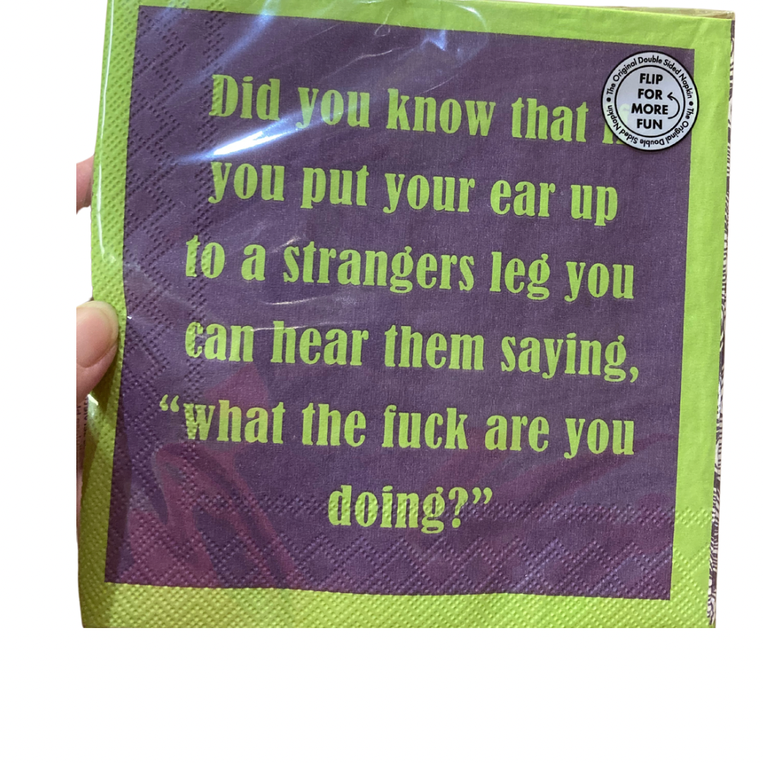 Humorous Reversible Cocktail Napkin- Run