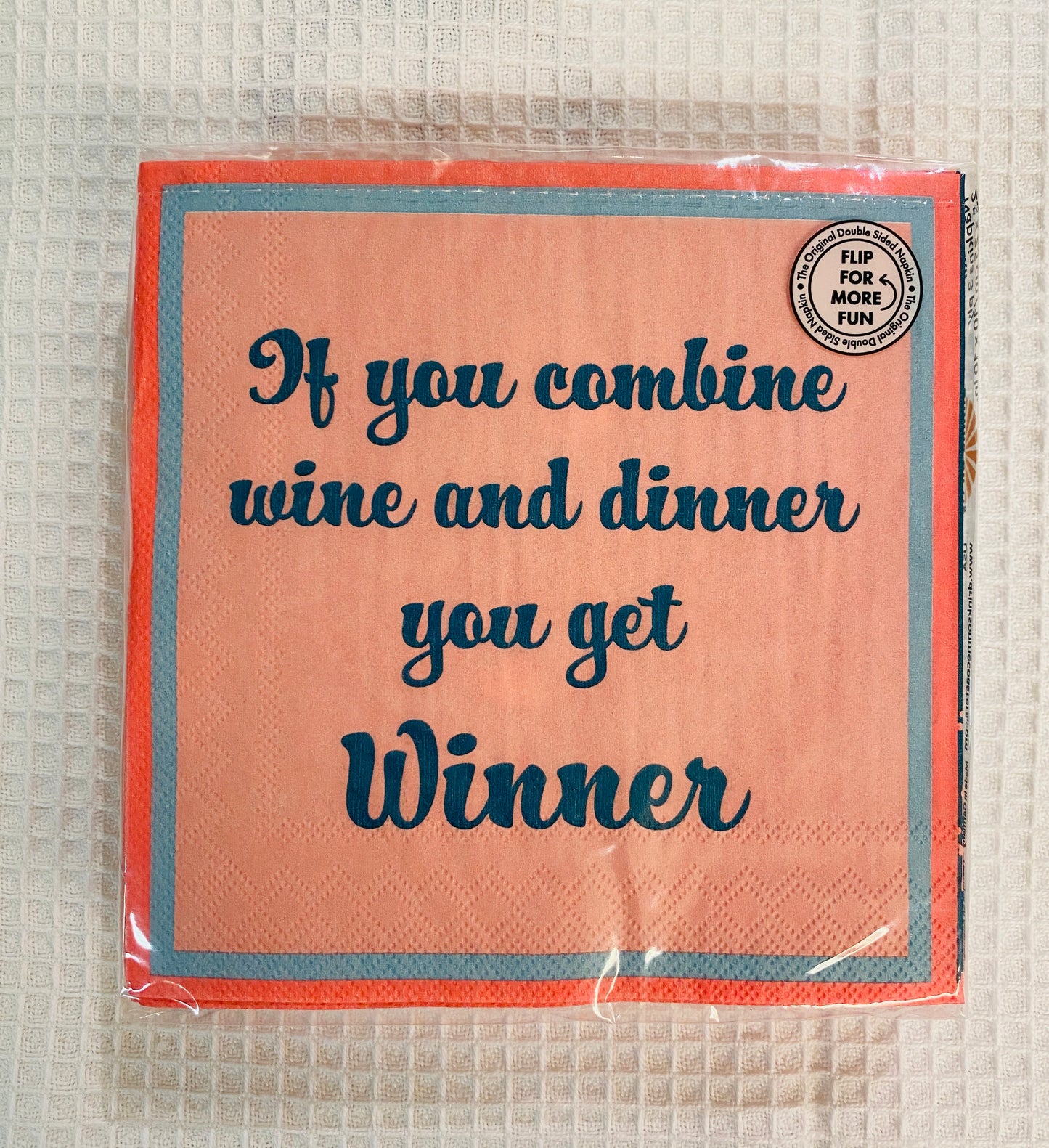 Humorous Reversible Cocktail Napkin Refill Wine