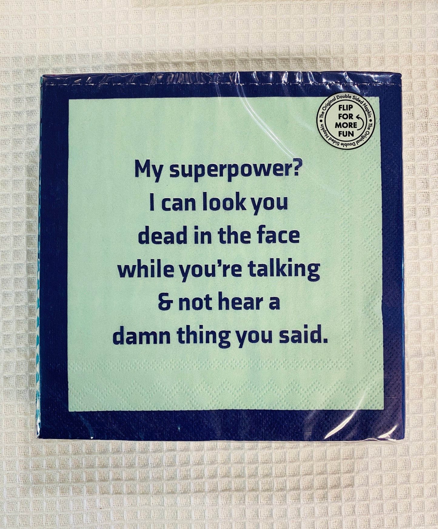 Humorous Reversible Cocktail Napkin Milk Carton