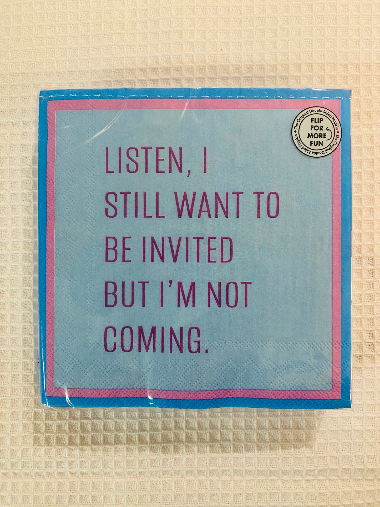 Humorous Reversible Cocktail Napkin Weekend Goal