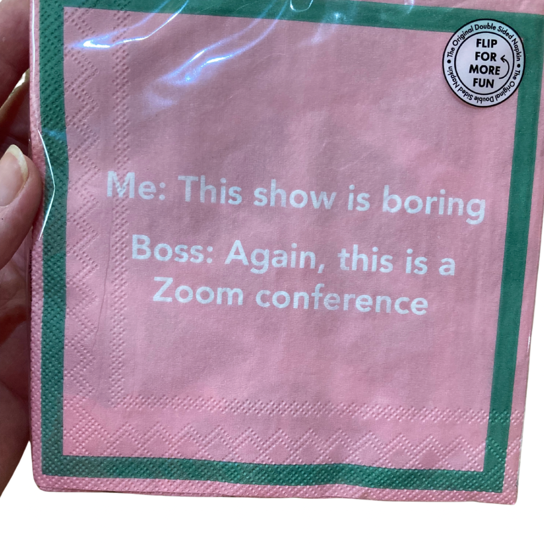 Humorous Reversible Cocktail Napkins Zoom