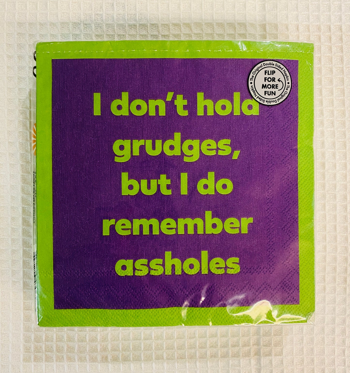 Humorous Reversible Cocktail Napkin Grudges