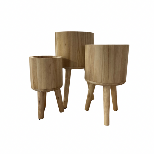 Wooden Tripod Pot - Assorted Sizes