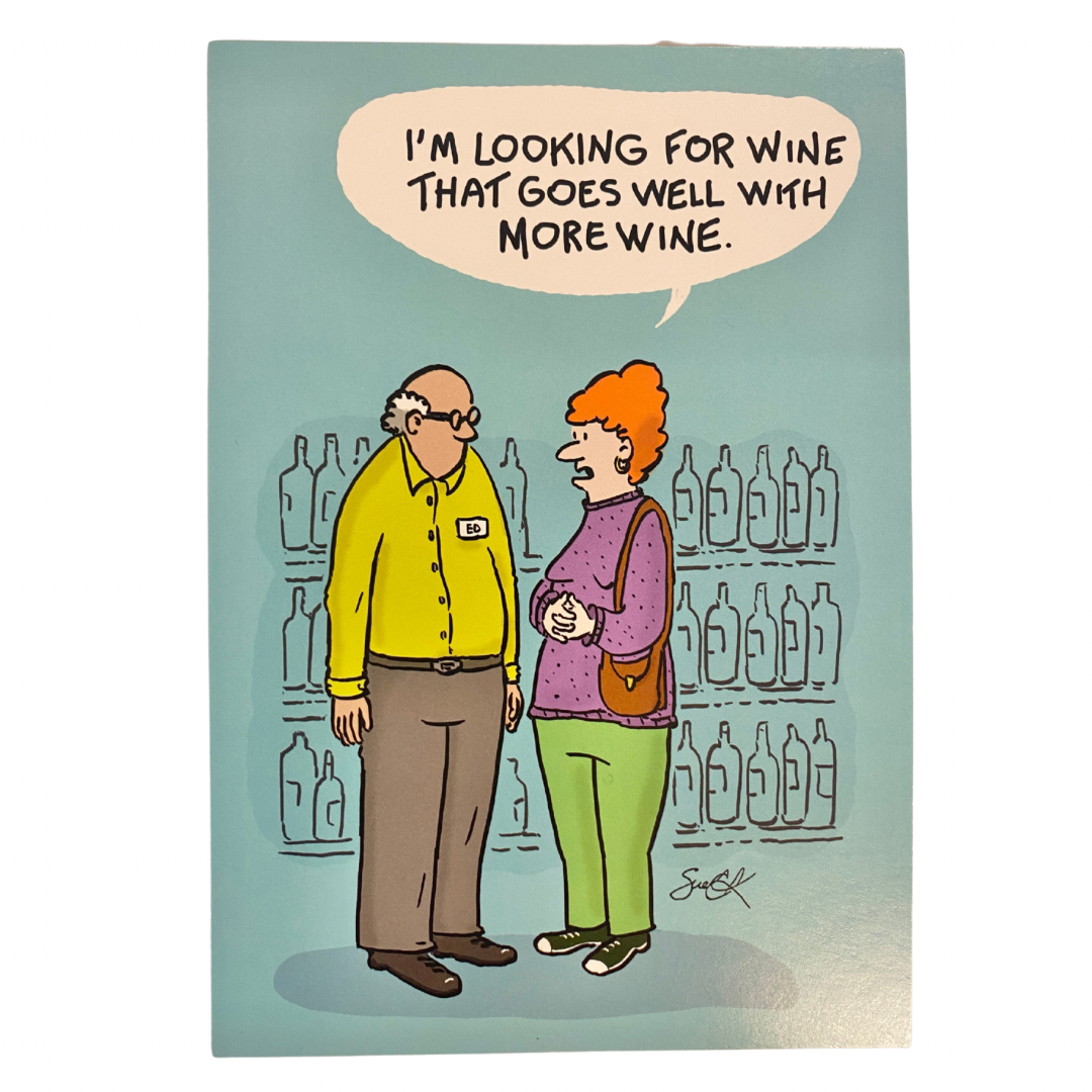 Couple in Front of Wine Birthday Card