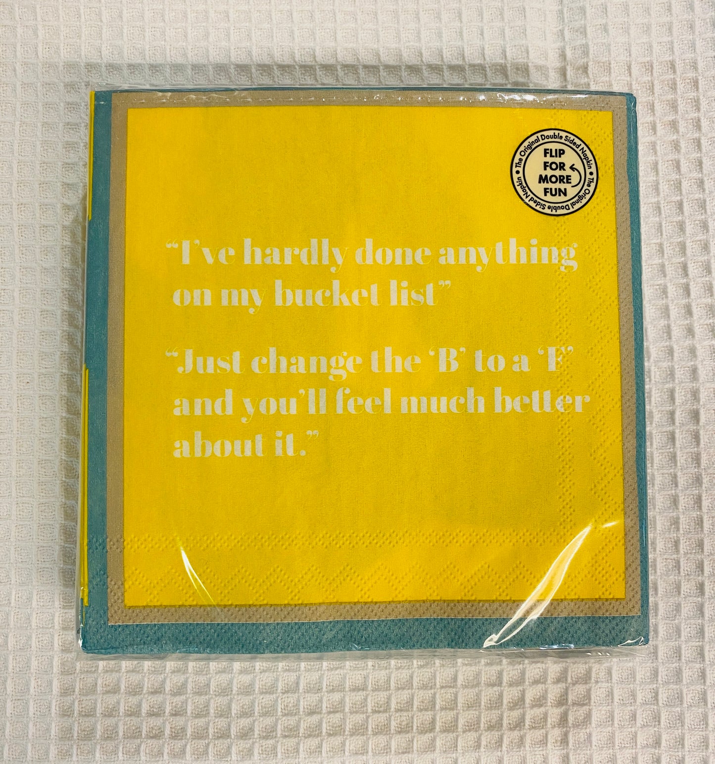 Humorous Reversible Cocktail Napkin B to F