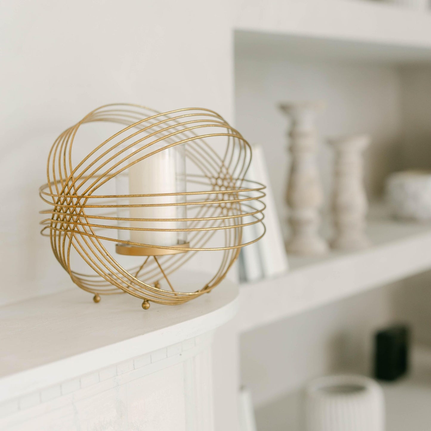 Gold Sphere Candle Holder - Small