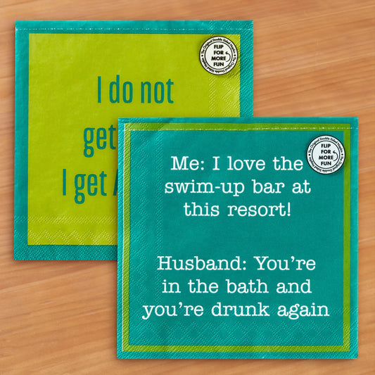 Humorous Reversible Cocktail Napkin Awesome