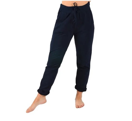 Navy Rolled Cuff Jogger - Curvy