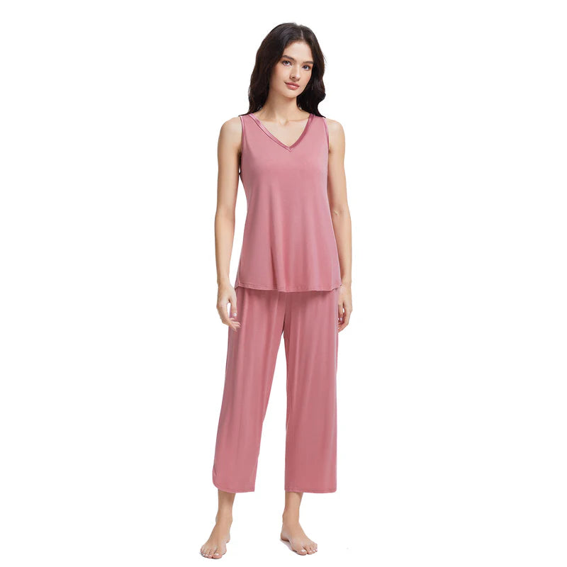 Bamboo Capri Set - Rose