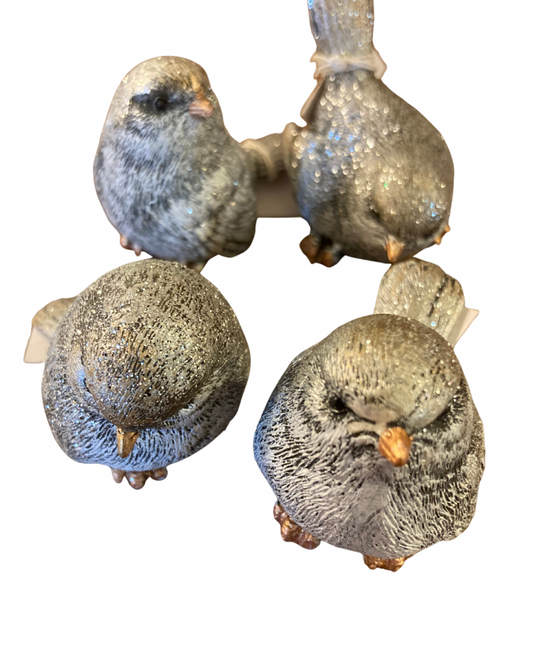 Silver with Gold Sitting Bird - Assorted Styles