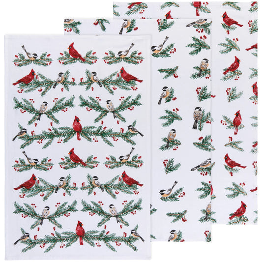 Bakers Floursack Dishtowels (Set of 3) - Birds & Boughs
