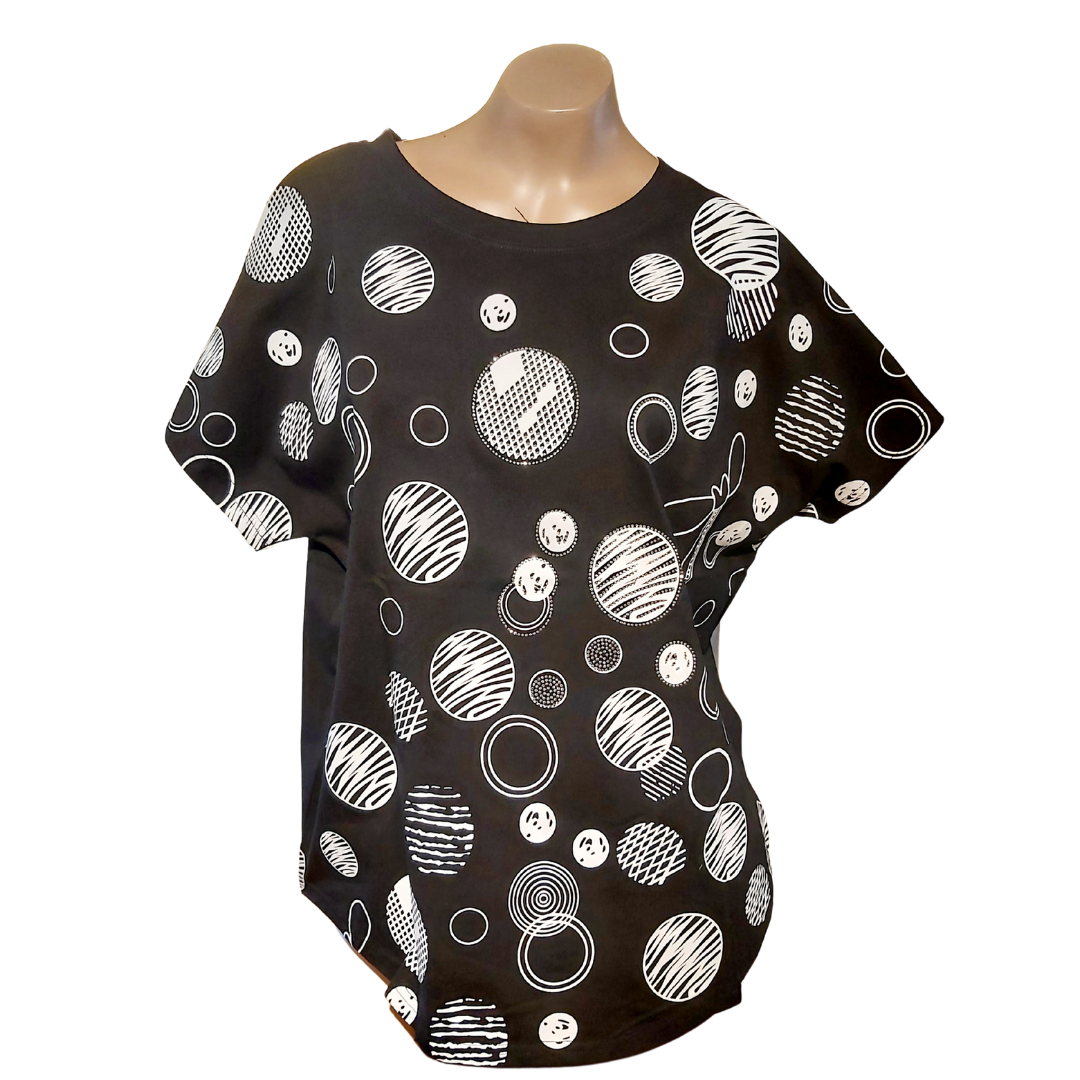 Short-sleeve Black Circle Top
