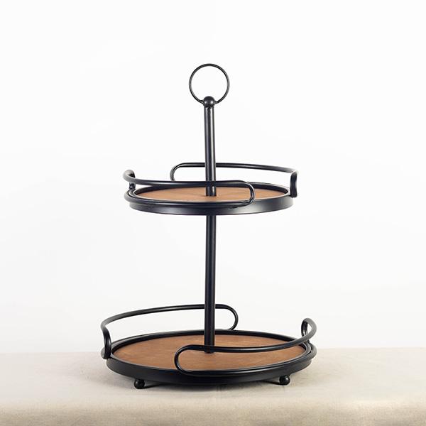 Tiered Wood and Metal Tray