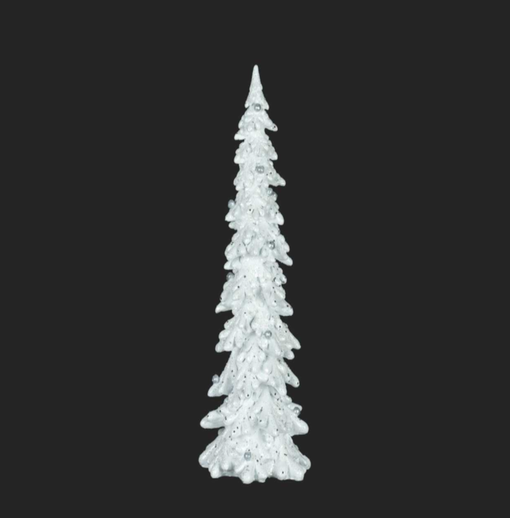 White Christmas Tree with Silver Glitter Balls **Store Pick-up Only