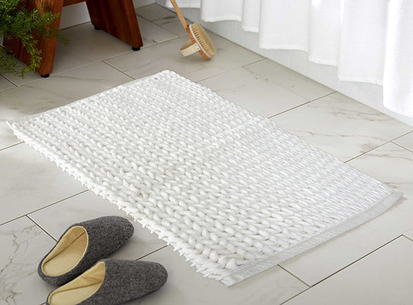 White Braided Bathmat 20" x 32"