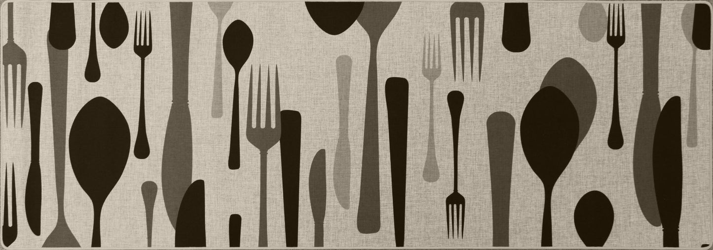 Forks & Spoons Poly Kitchen Mats