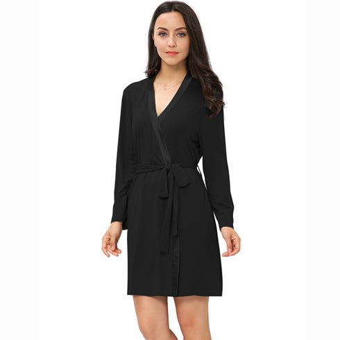 Black Bamboo Robe - Joshua & Company