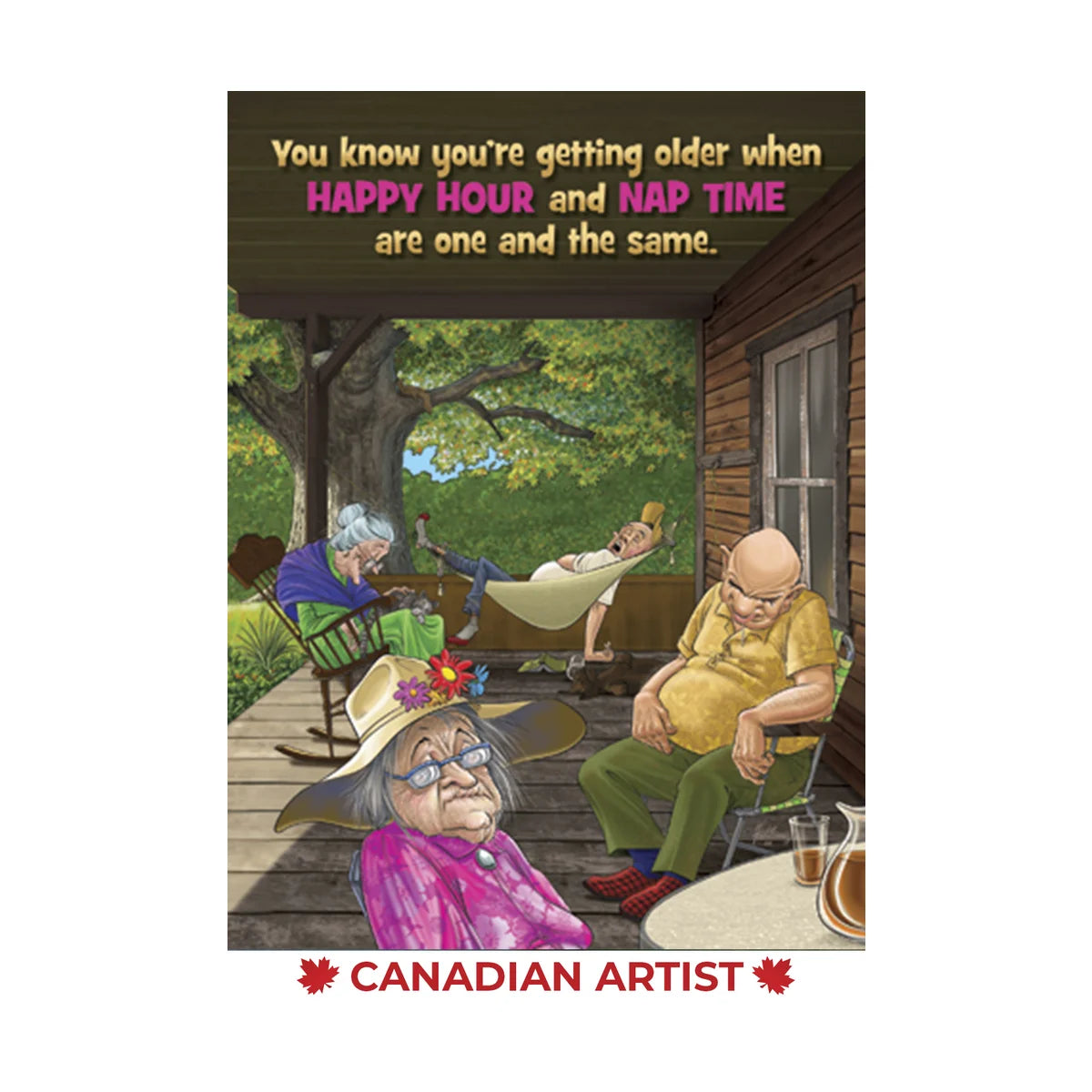 Happy Hour and Nap Time Birthday Card