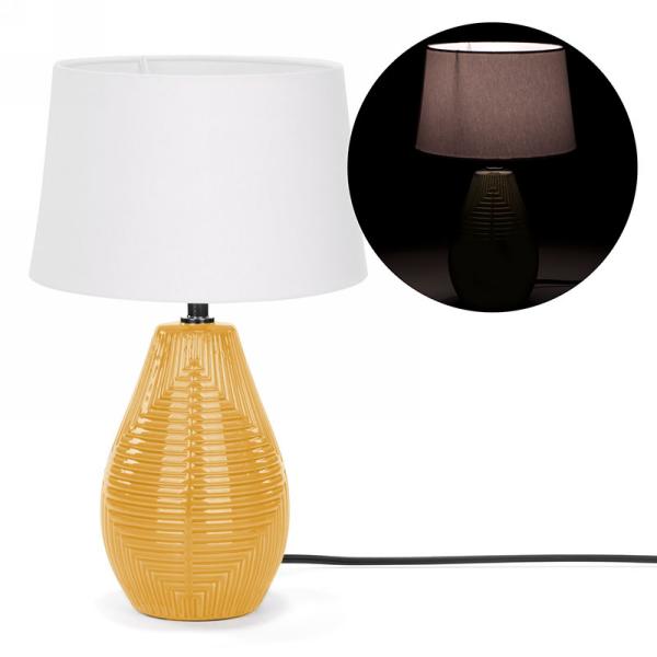 Yellow Lamp with White Shade