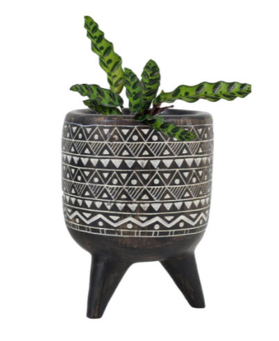 Dark Brown Planter - with Triangles Planter