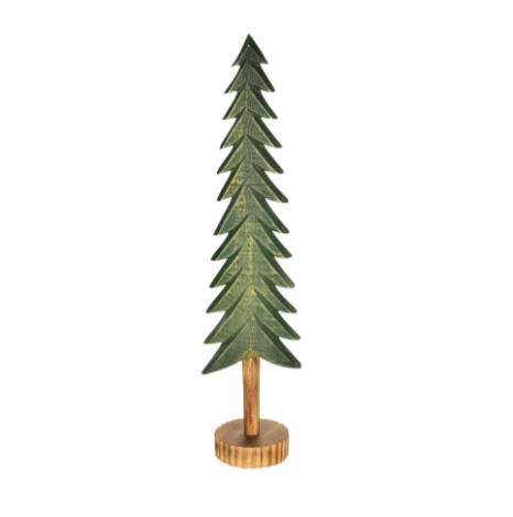Green and Brown Wood Pine Tree (Assorted Sizes)