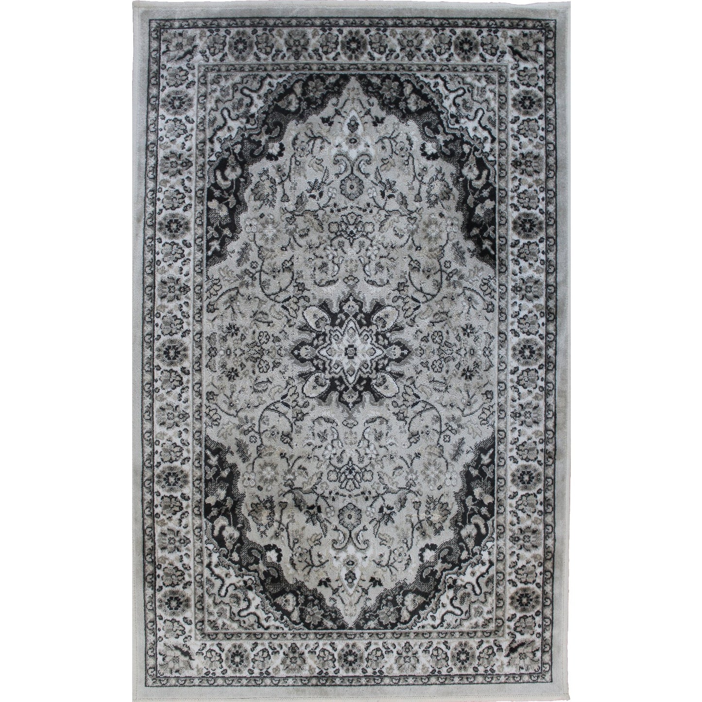 Kashan Silver Washable Rug