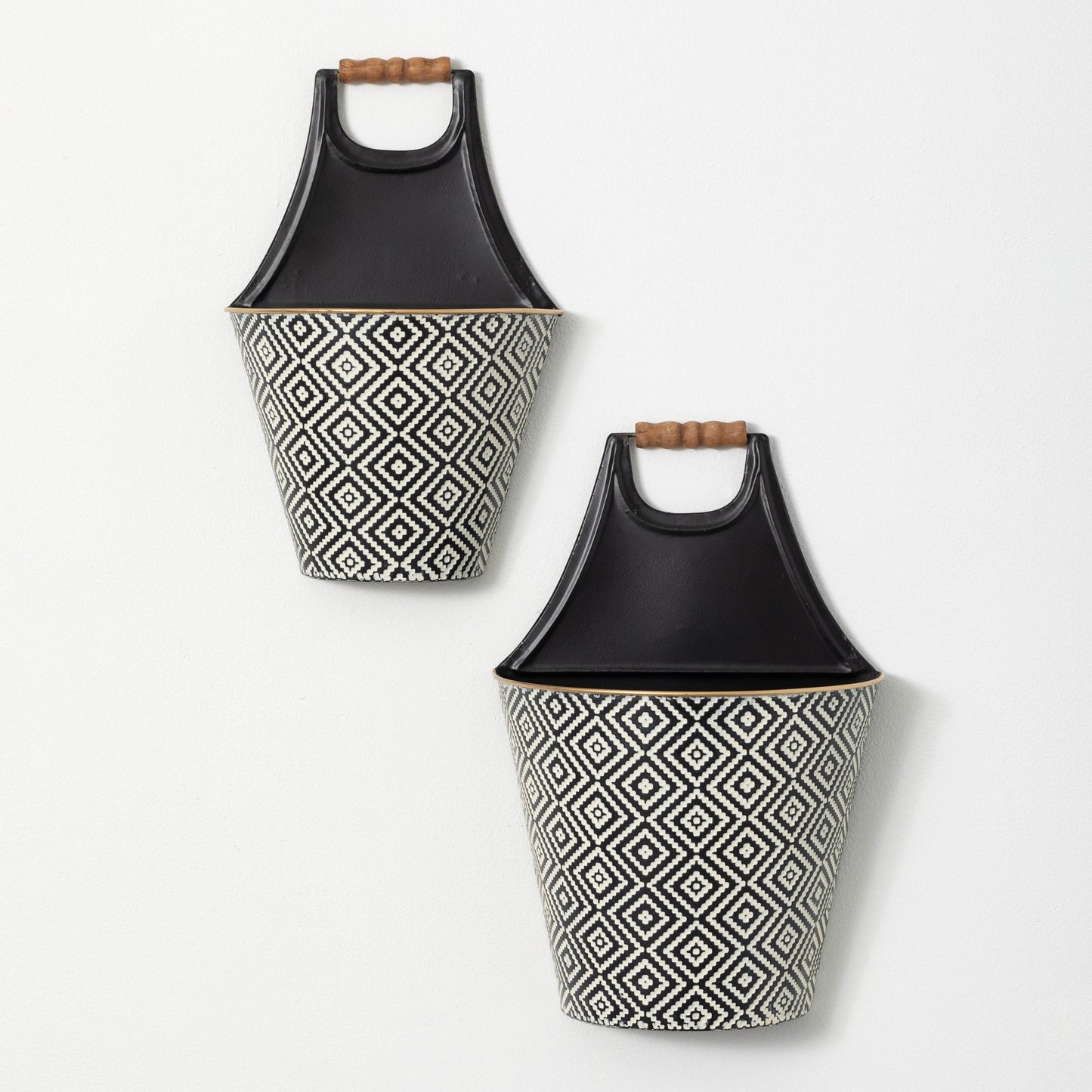 Black and White Navaho Pattern Wall Planter (2 sizes)