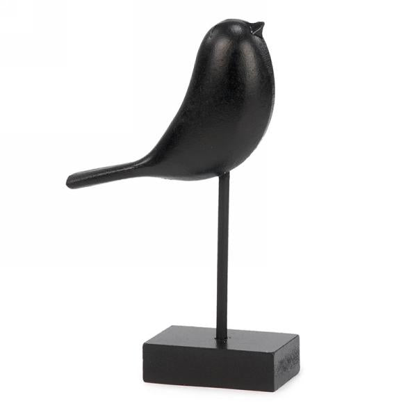 Small Black Bird on Stand - Looking Up