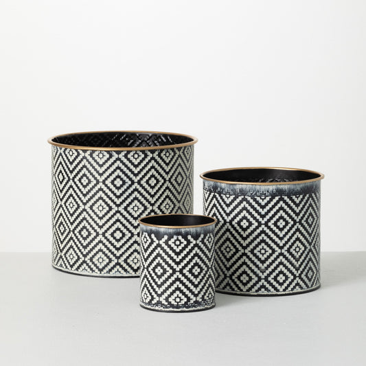 Black and White Navaho Pattern Planter (3 sizes)