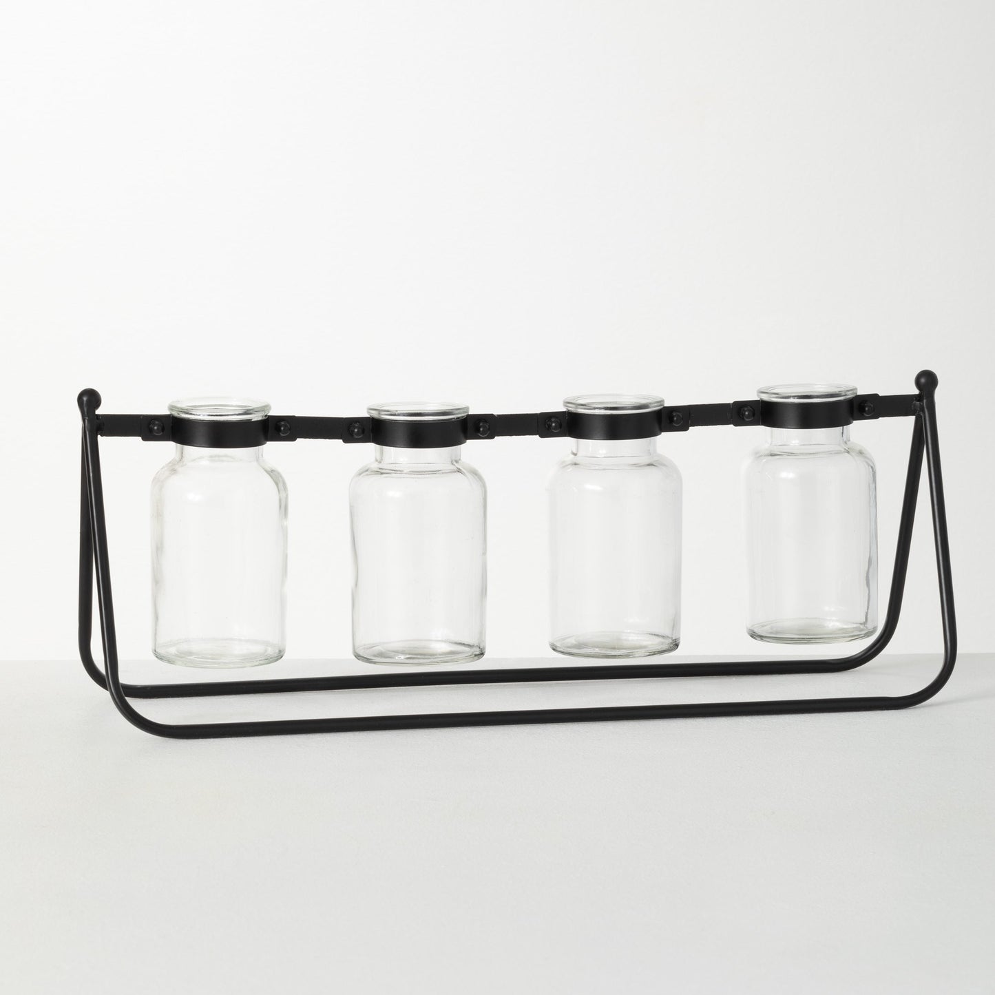 Black Metal Four Vase Stand