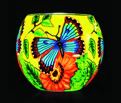 Glass Tealight Holder - Butterfly Beauty