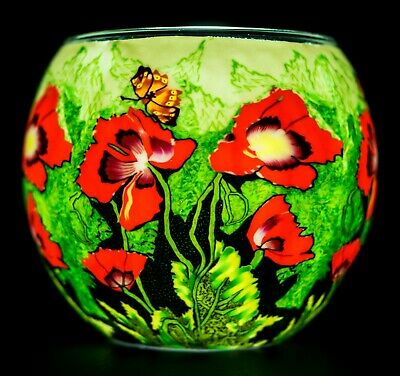 Glass Tealight Holder-Butterfly Landing