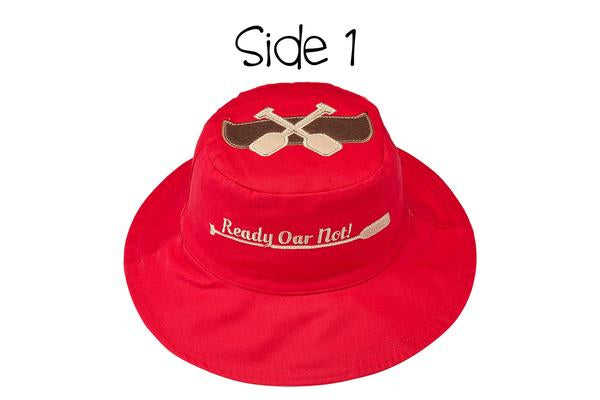 Reversible Kid's Sun Hat Canoe/Beaver