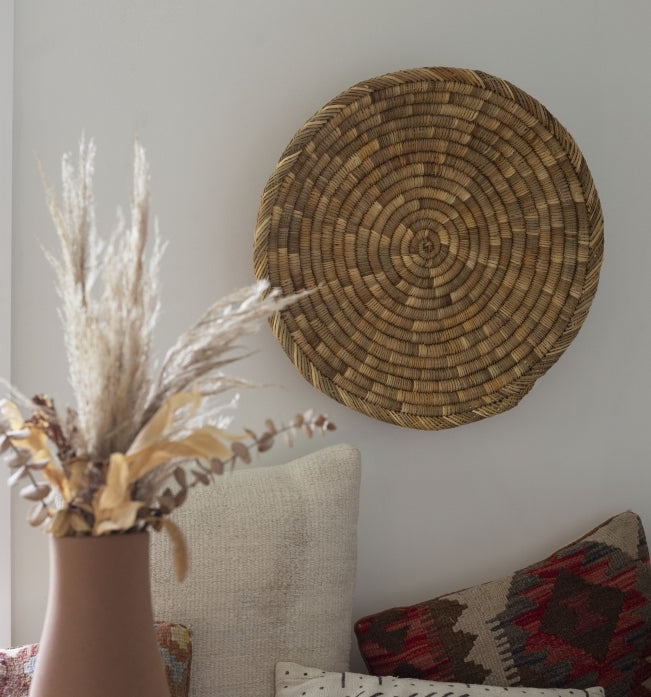 Large Round Coiled Grass Tray 18"