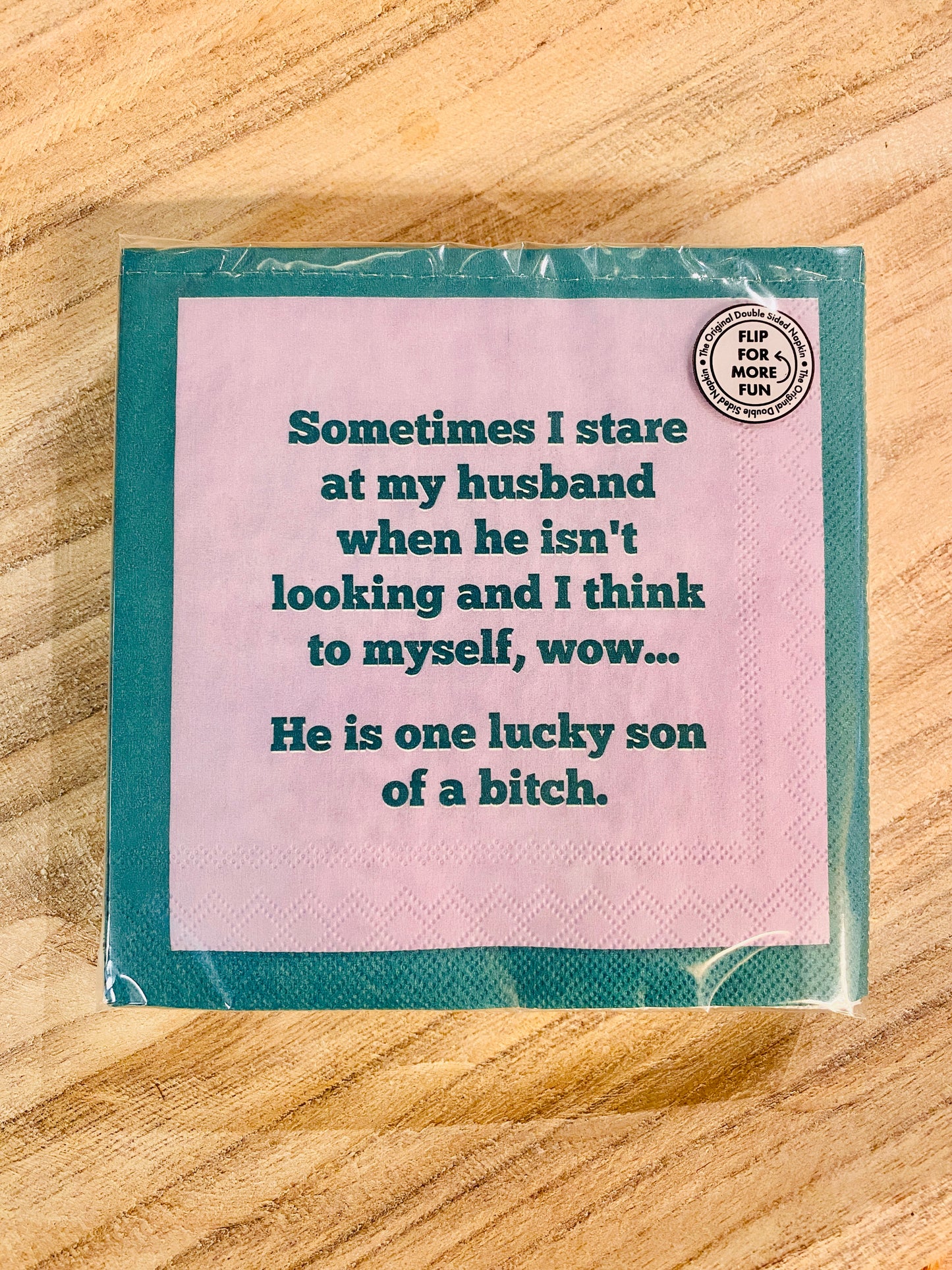 Humorous Reversible Cocktail Napkin Please Leave