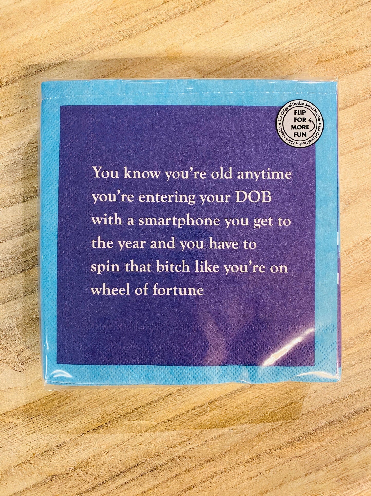 Humorous Reversible Cocktail Napkins DOB