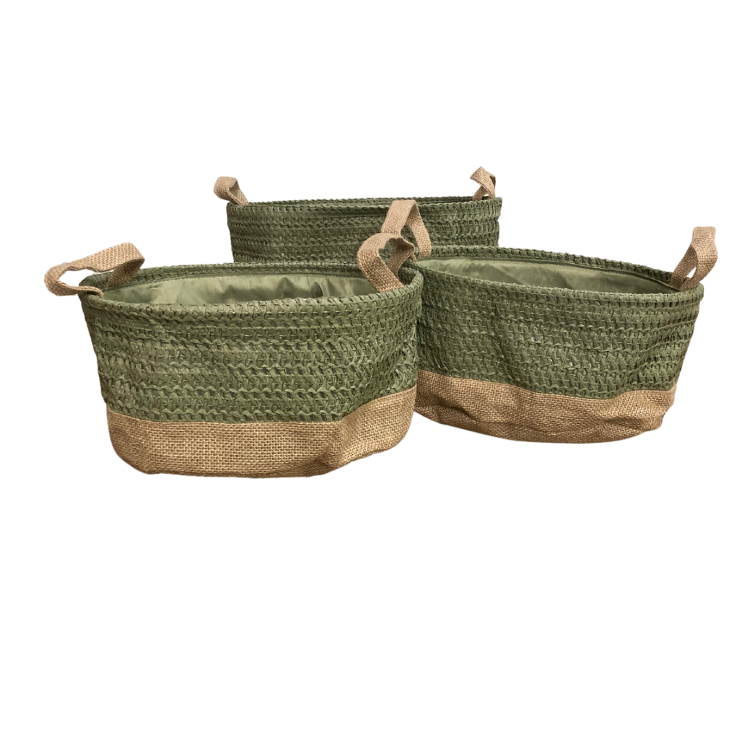 Green and Natural Baskets - 3 Sizes