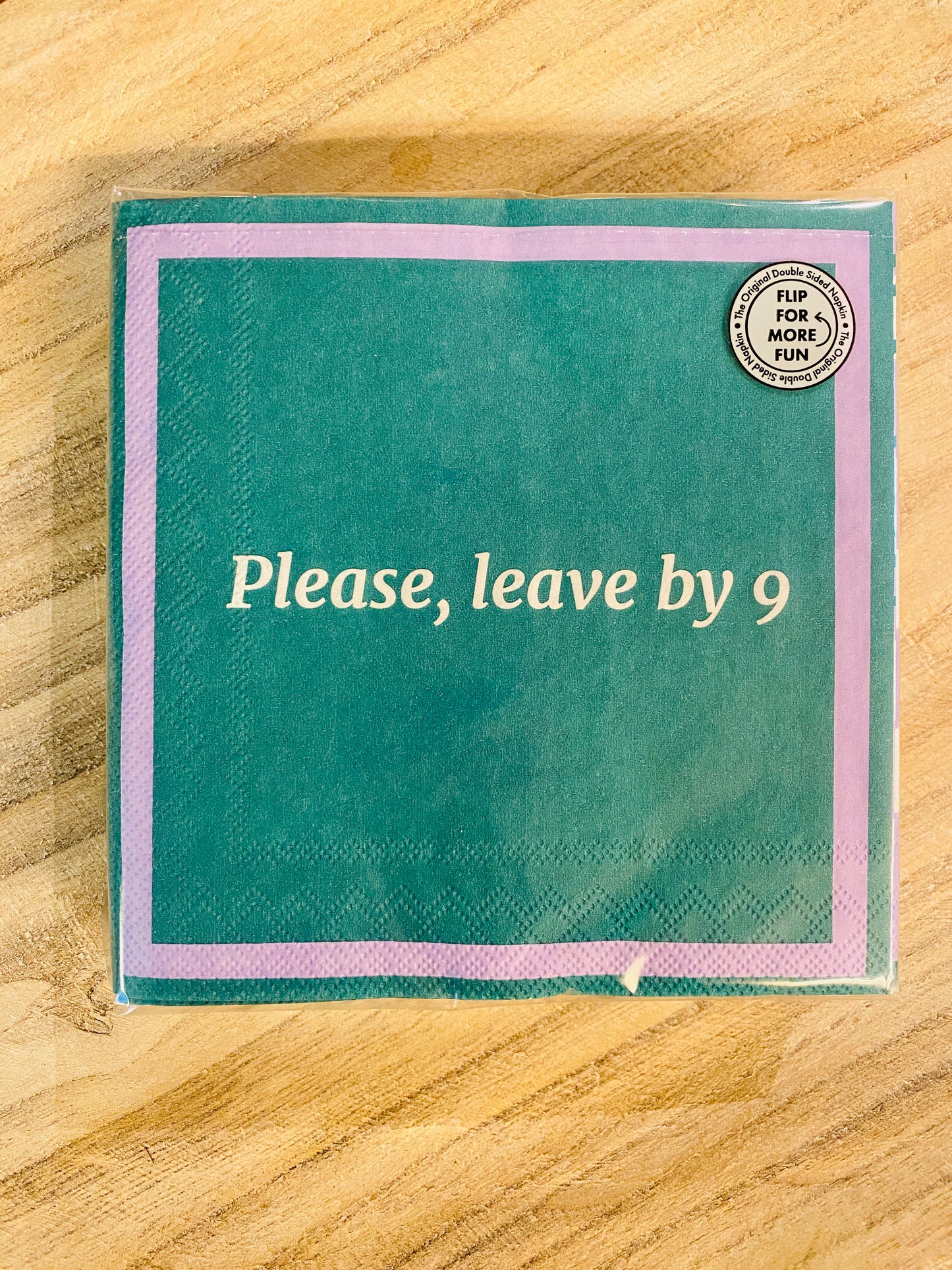 Humorous Reversible Cocktail Napkin Please Leave