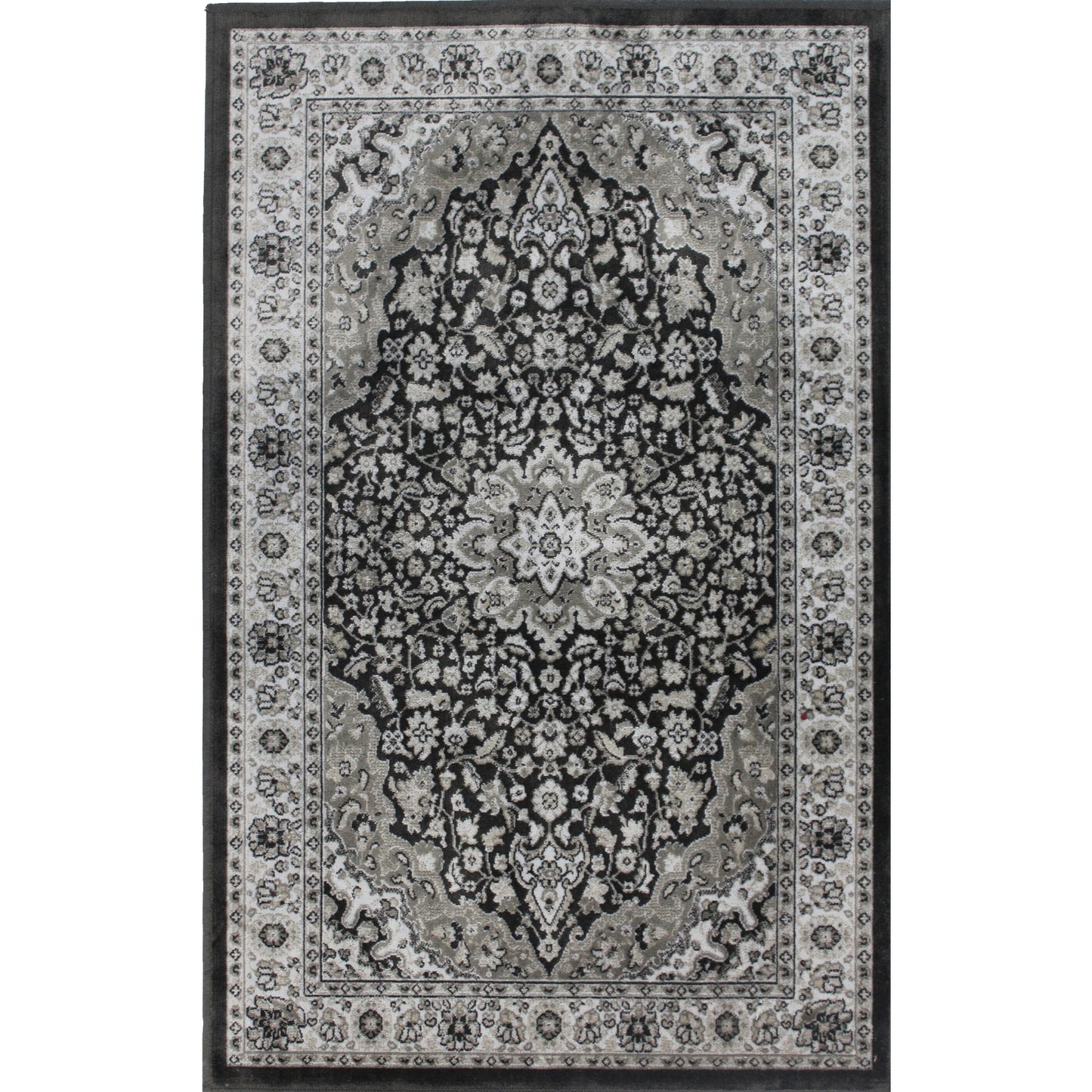 Art Silk Kashan Anthracite Runner 2'x8' (2'2" x 7'3")