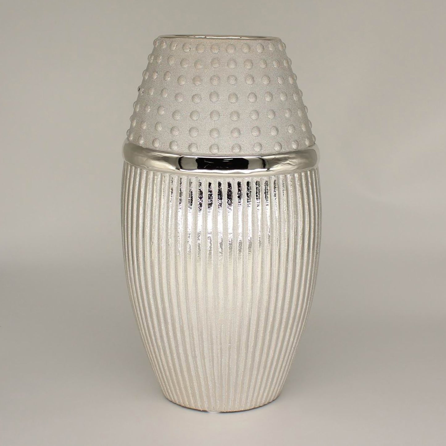 Silver Ceramic Textured Vase (2 Sizes)