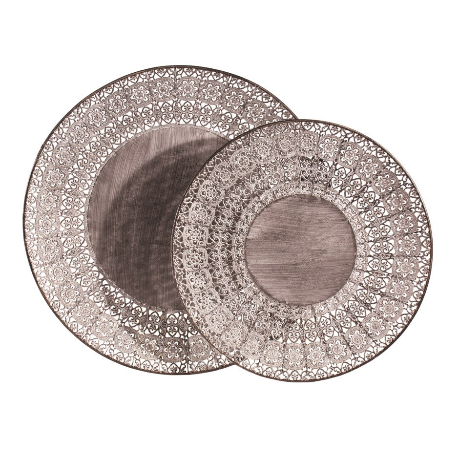 Large Metal Silver Charger