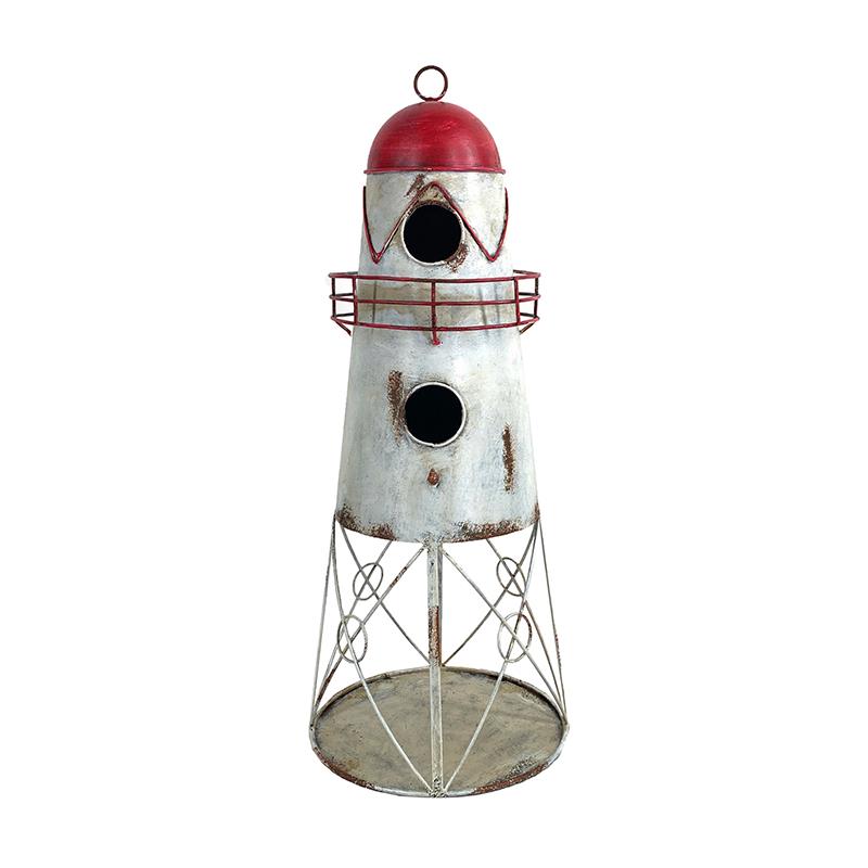 Metal Lighthouse Birdhouse