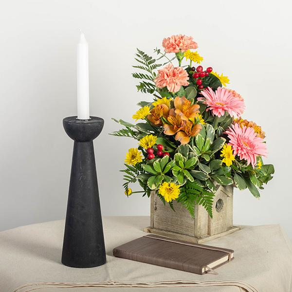 Modern Black Wooden Candle Holder (2 Sizes)