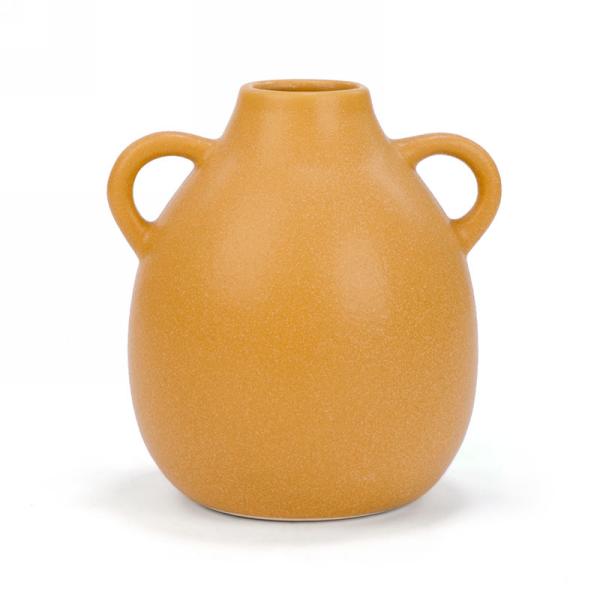 Ochre Jug Vase with Handles